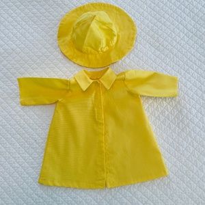Yellow Raincoat and Hat for American Girl Doll